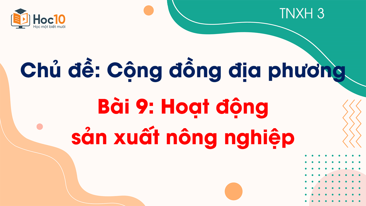 Chủ đề 3 - Bài 9 Hoạt động sản xuất nông nghiệp
